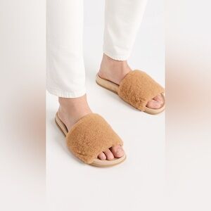 Jenni Kayne Shearling Slide Sandals, Natural - 41